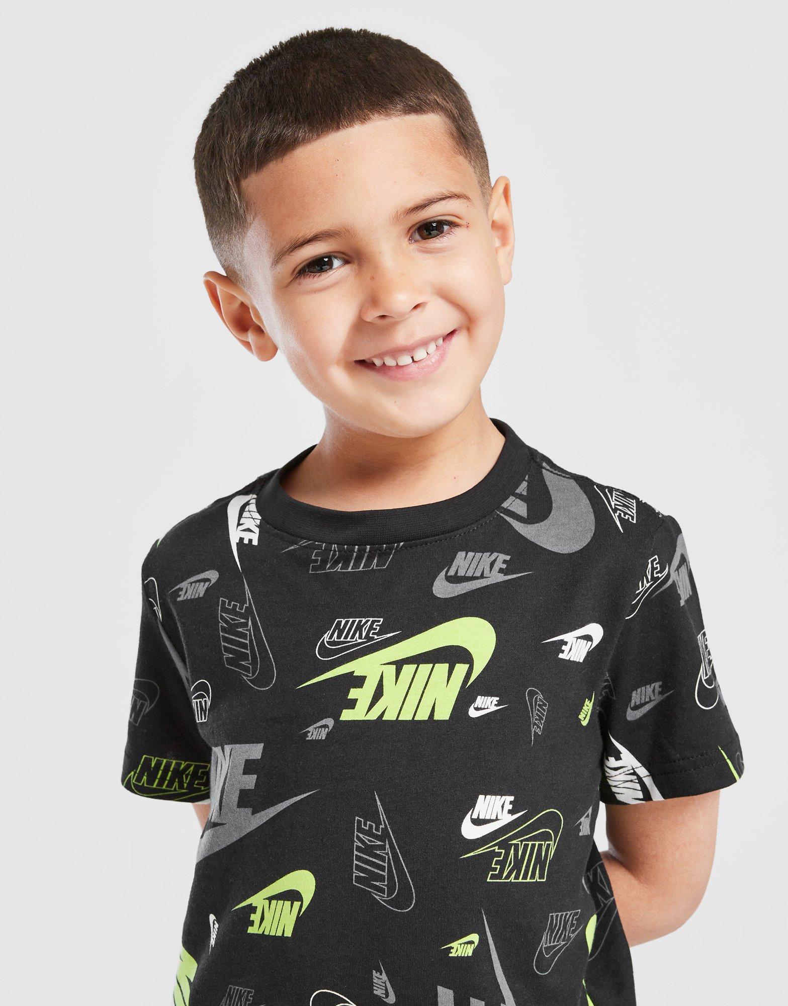 Nike All Over Print Crew T-Shirt/Shorts Set Children