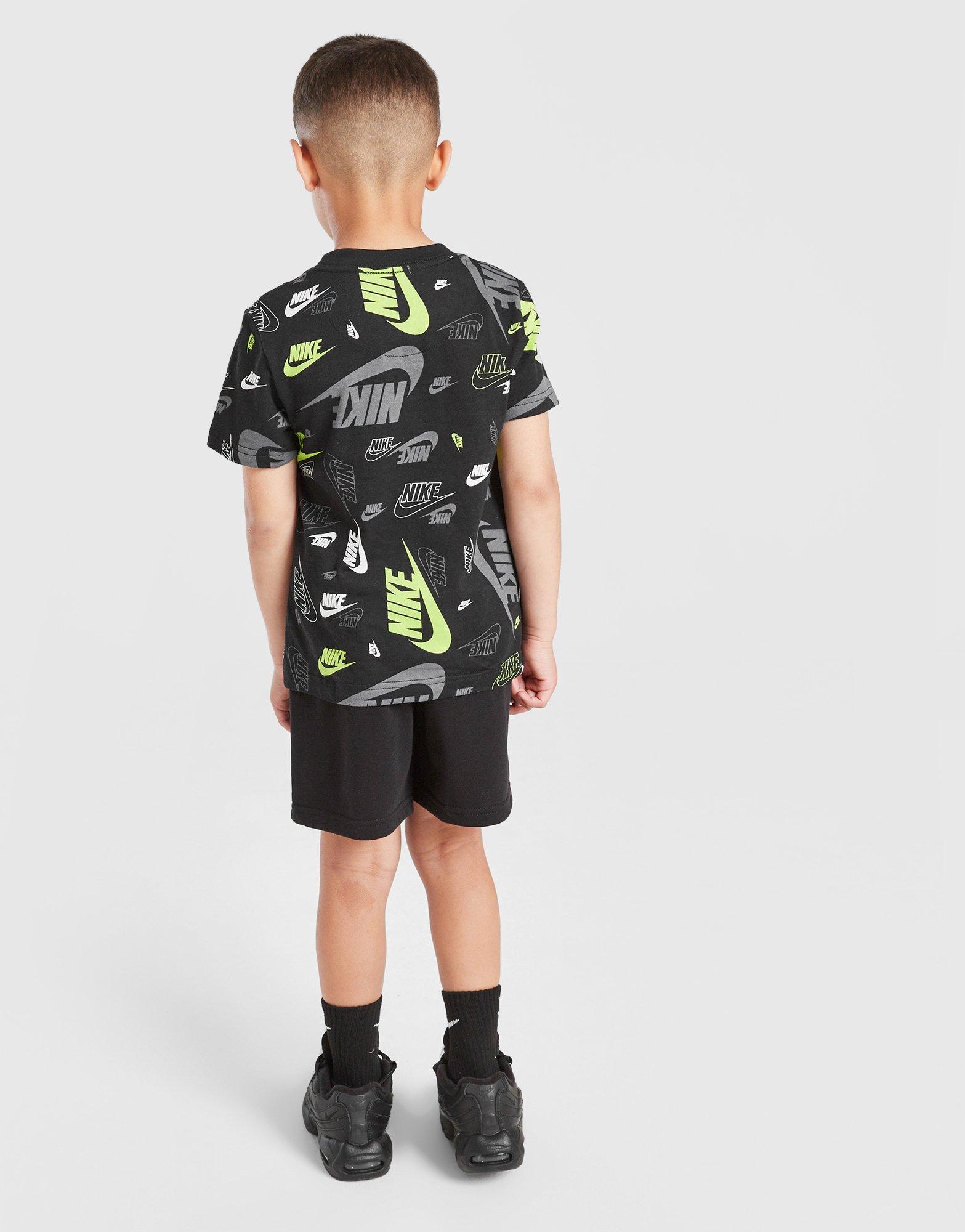 Nike All Over Print Crew T-Shirt/Shorts Set Children