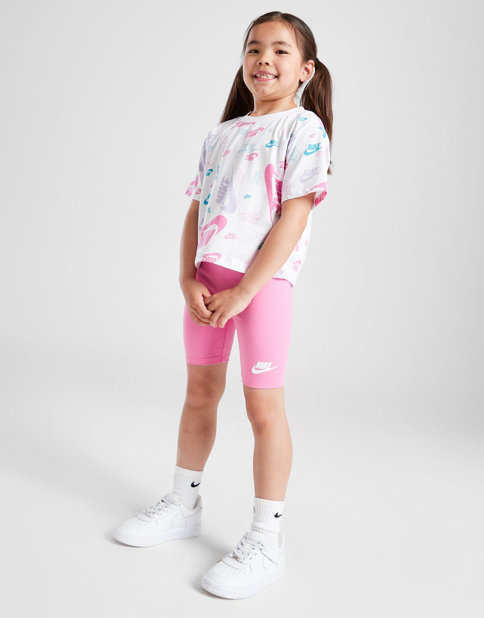 Nike Girls' All Over Print T-Shirt/Shorts Set Children