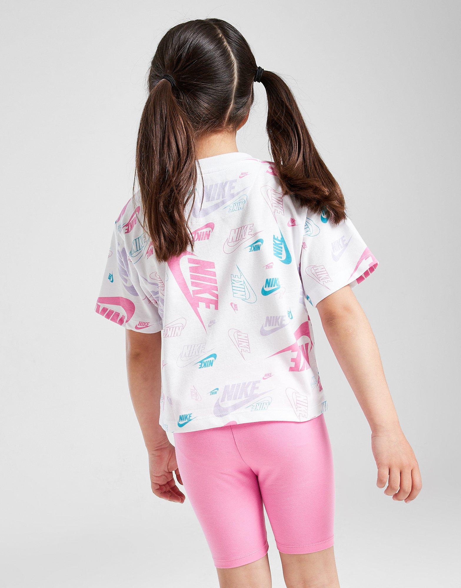 Shorts T Shirt Nike Bambino Rosa Nike Girls' All Over Print Maglia - Main Image