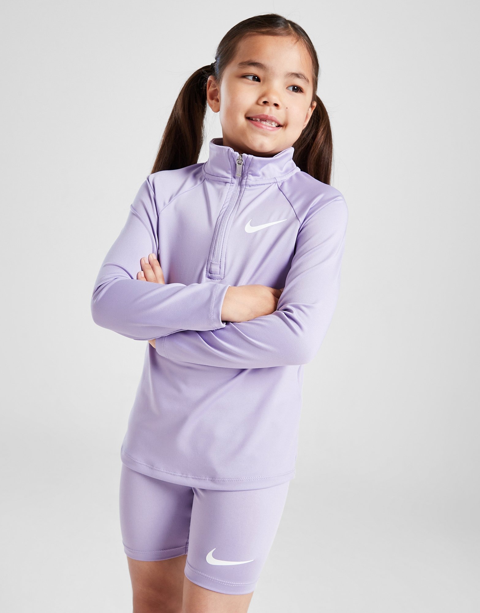 Purple Nike Girls' Pacer 1/4 Zip Top/Shorts Set Children JD Sports