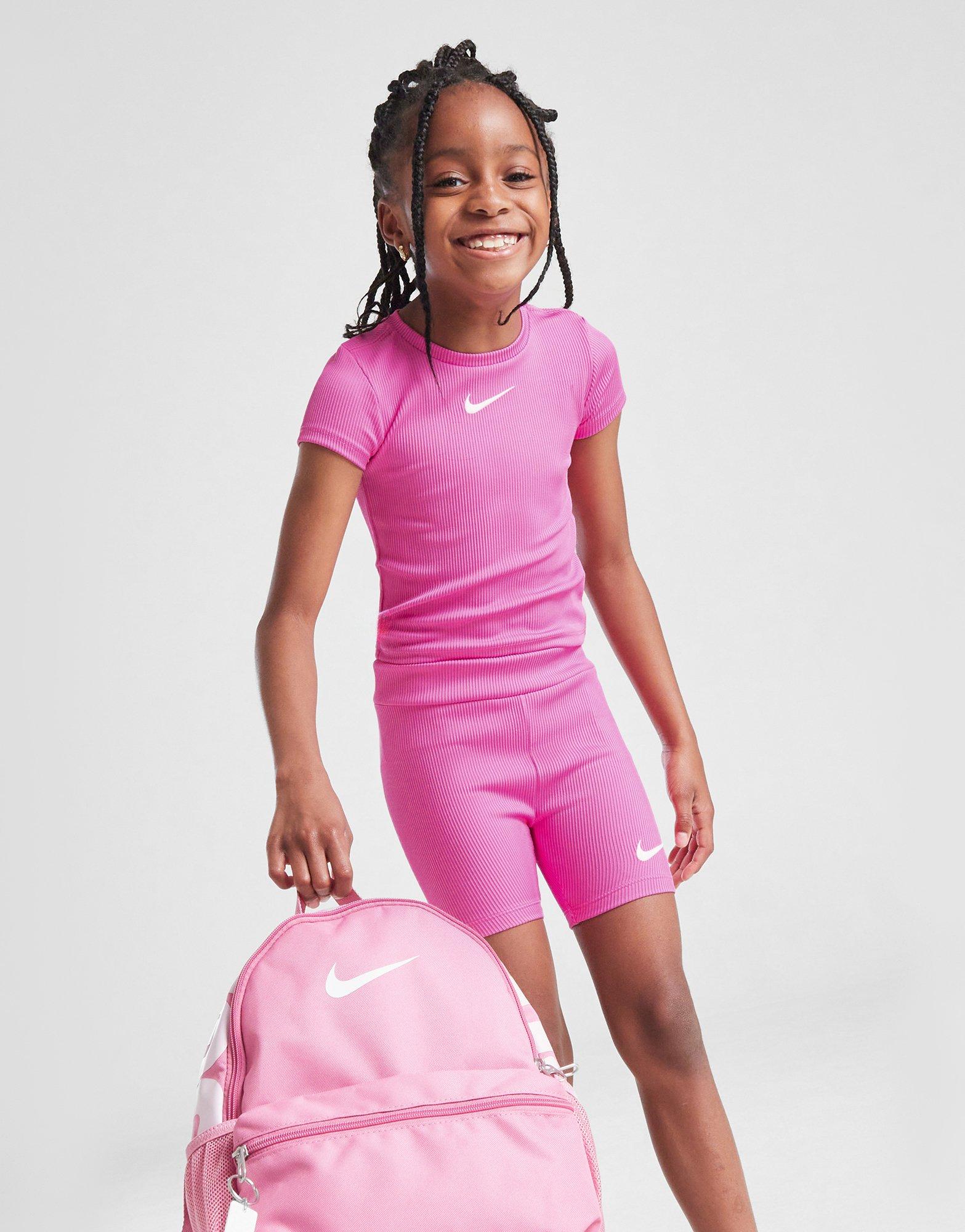 Nike Girls' Ribbed Crew T-Shirt/Shorts Set Children