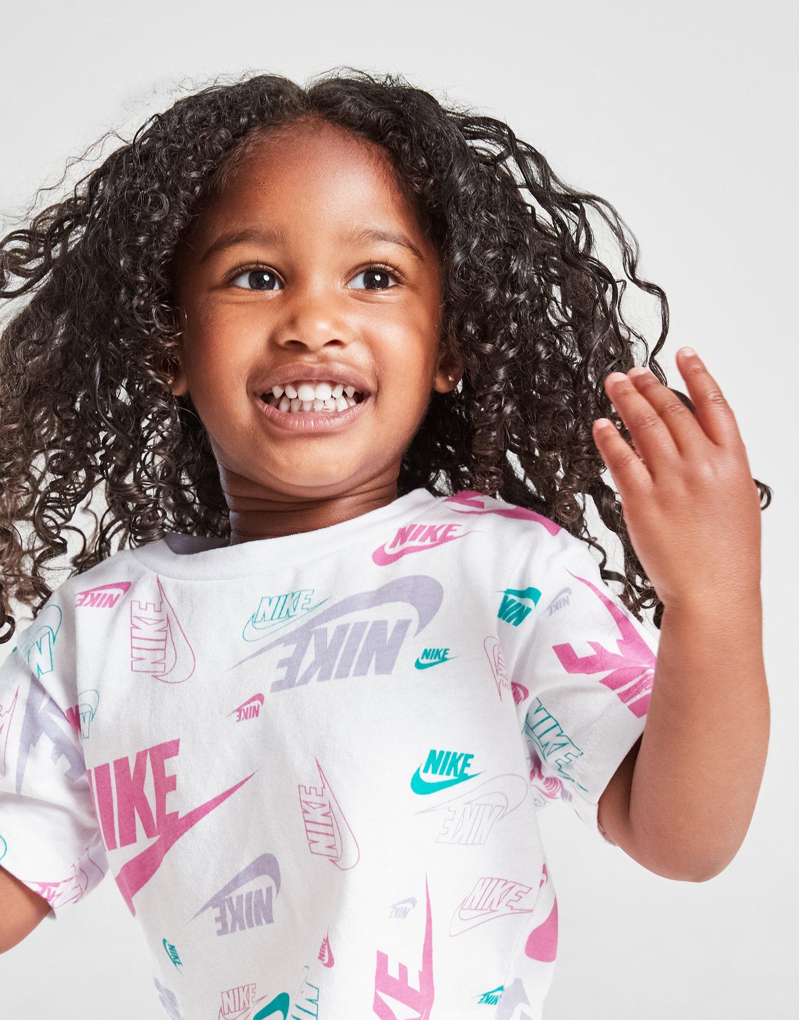 Nike Girls' All Over Print T-Shirt/Shorts Set Infant