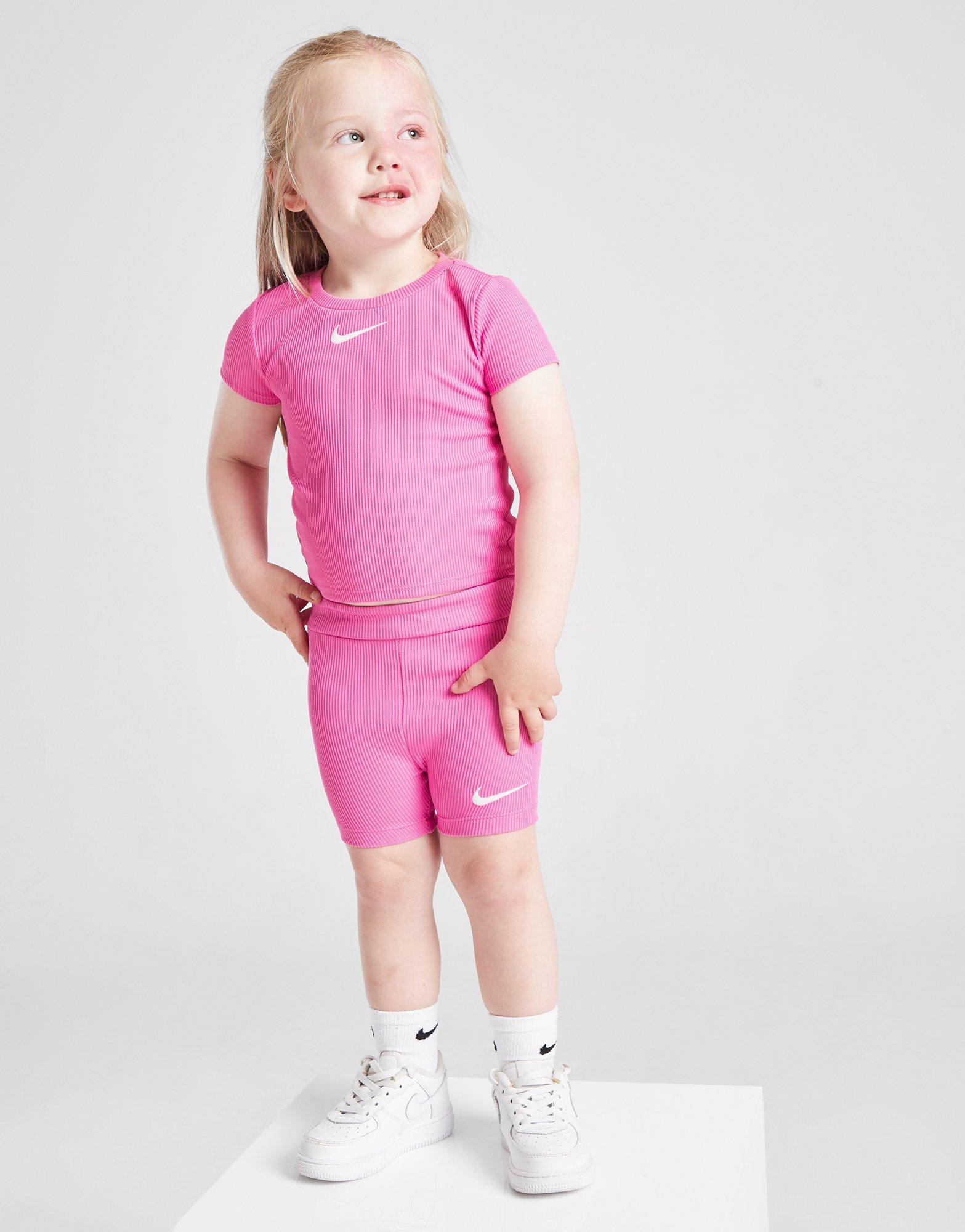 Nike Girls' Ribbed Crew T-Shirt/Shorts Set Infant