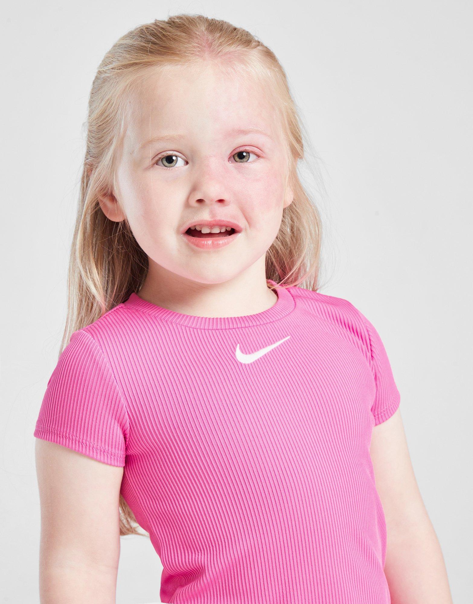 Nike Girls' Ribbed Crew T-Shirt/Shorts Set Infant