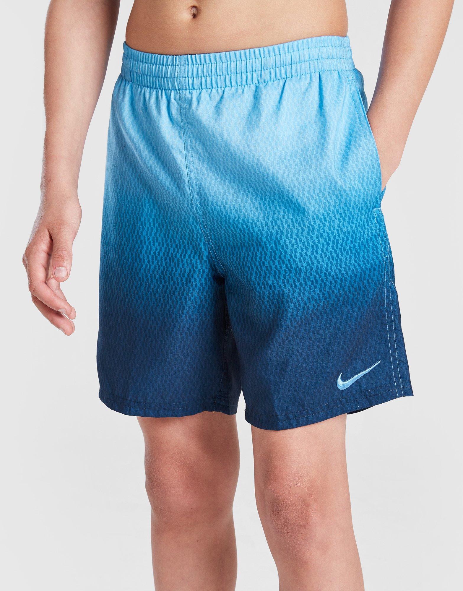 Blue Nike All Over Print Fade Swim Shorts Junior | JD Sports UK