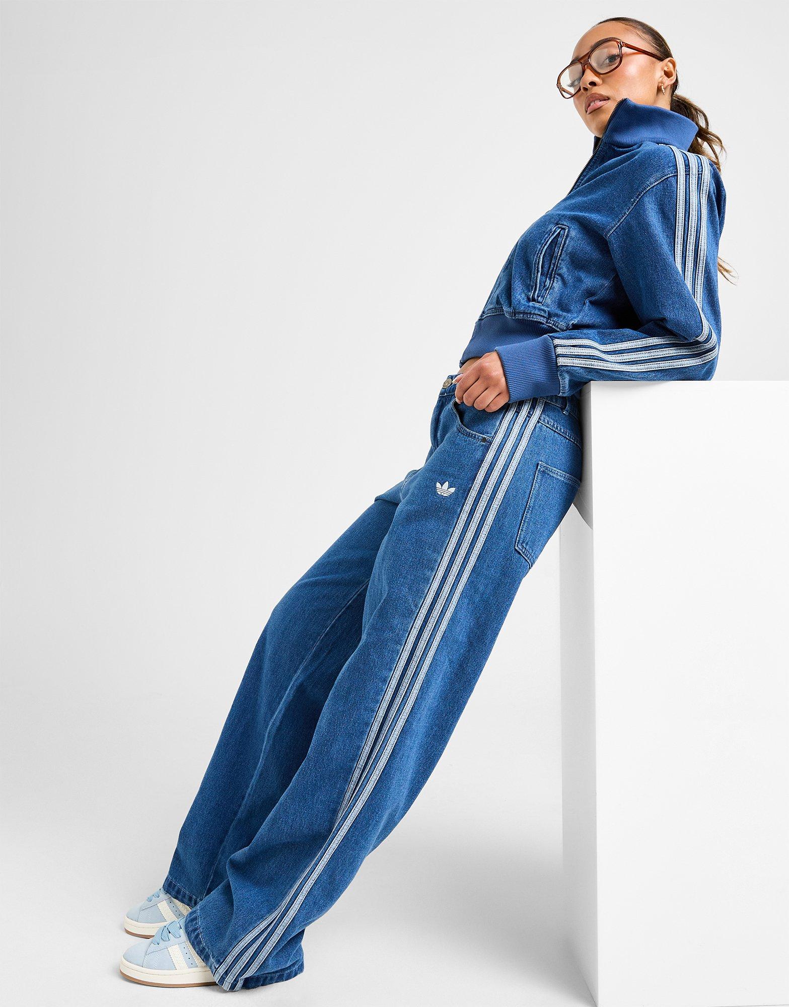 Blue adidas Originals Denim Firebird Track Pants - JD Sports