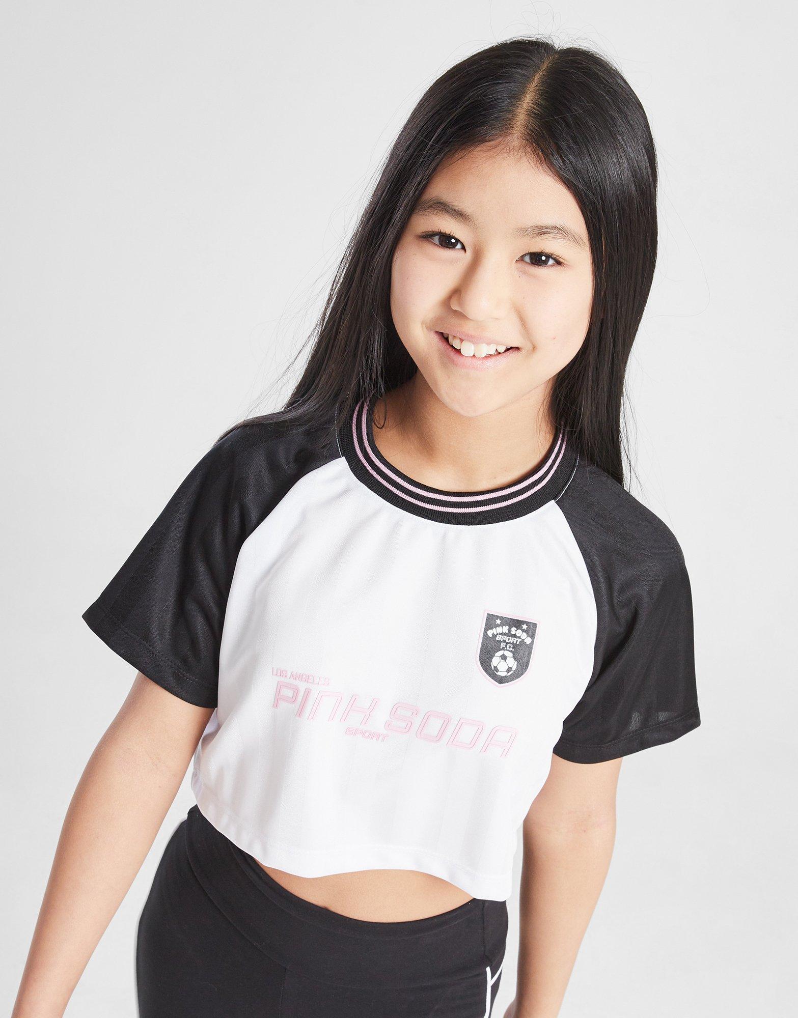 Pink Soda Sport Girls' Match Cropped T-Shirt Junior