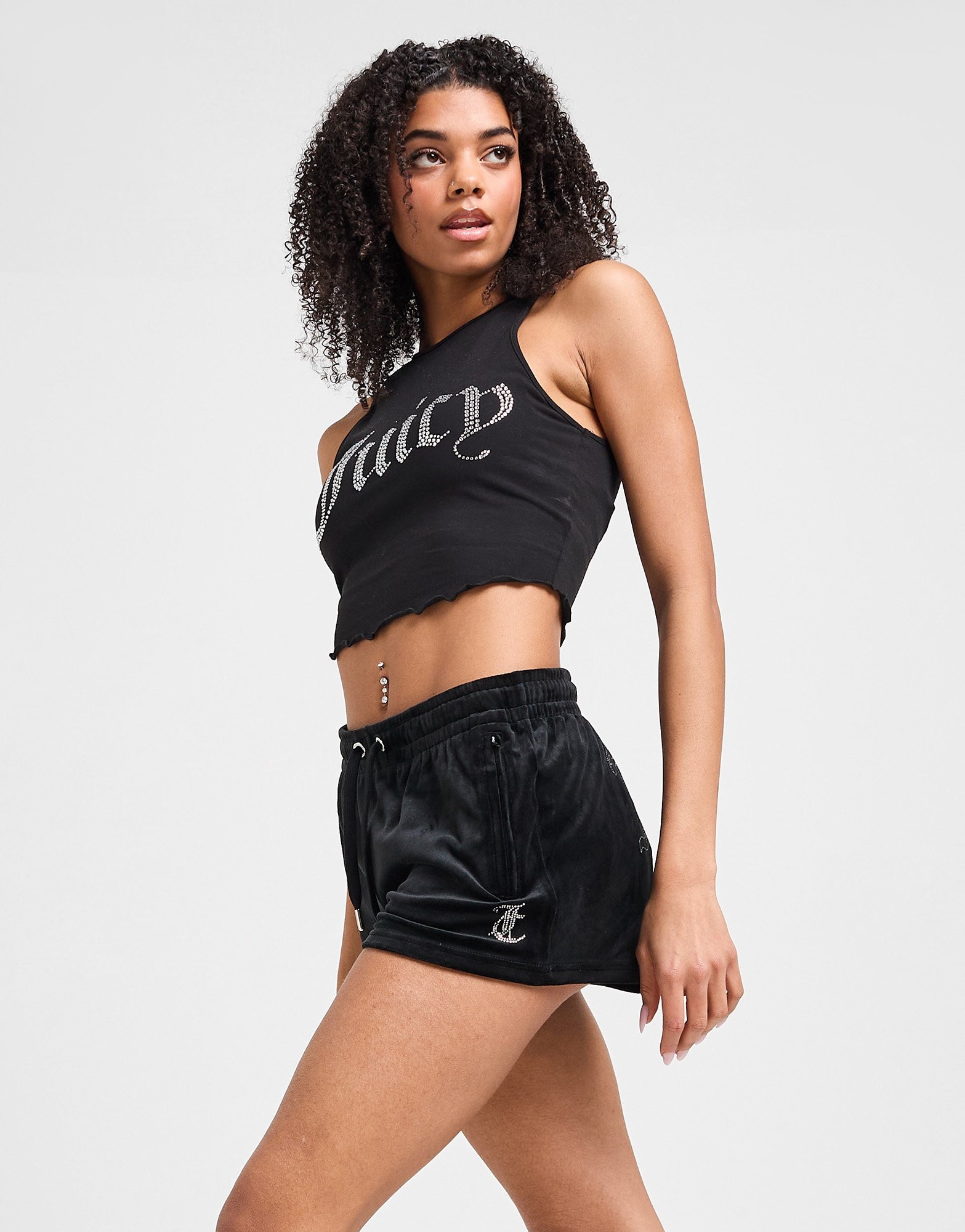 JUICY COUTURE Diamante JC Logo Shorts Schwarz - JD Sports