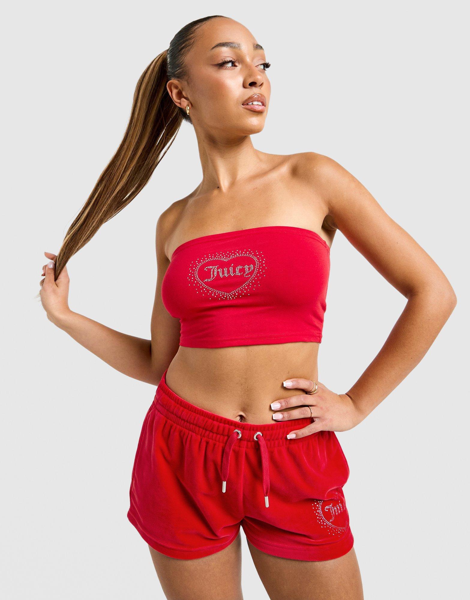 JUICY COUTURE Diamante Heart Logo Bandeau Top