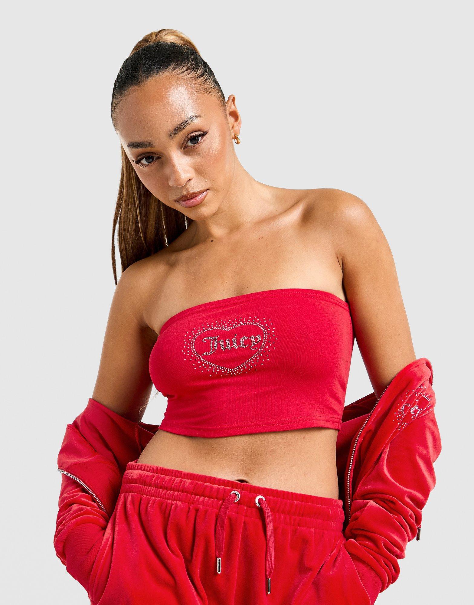 JUICY COUTURE Diamante Heart Logo Bandeau Top