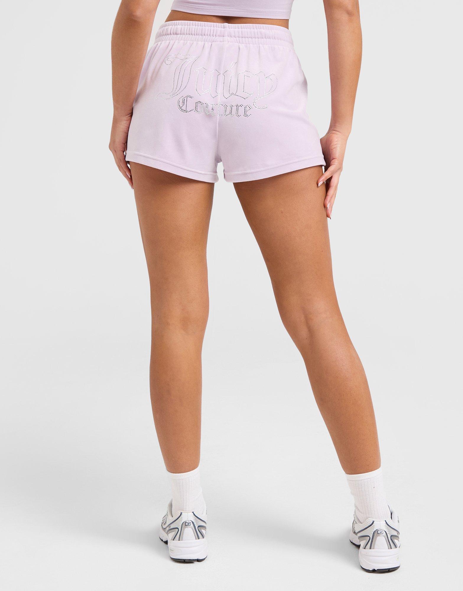 Purple JUICY COUTURE Diamante JC Logo Shorts - JD Sports Global