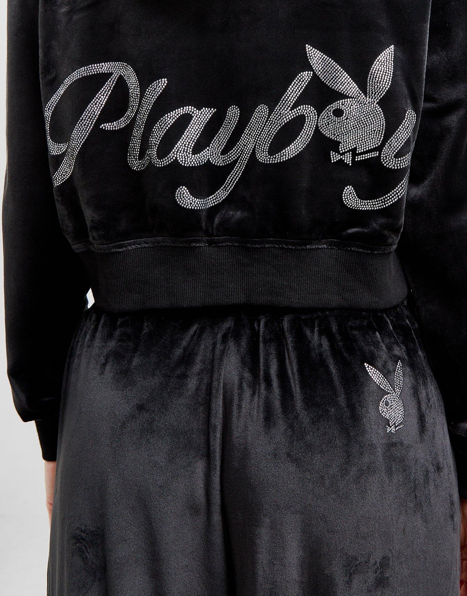 Playboy Diamante Velour Full Zip Hoodie