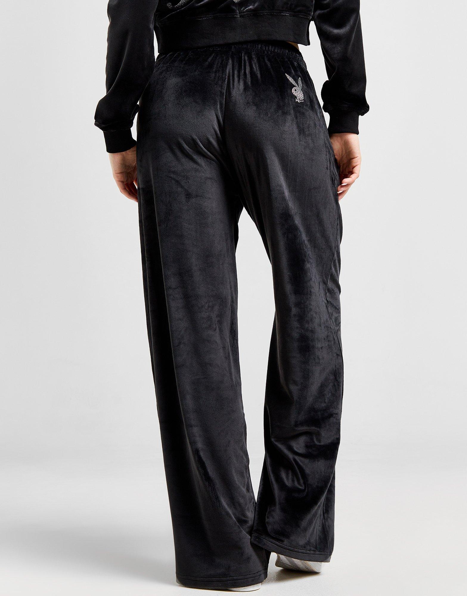 Playboy Diamante Velour Wide Joggers