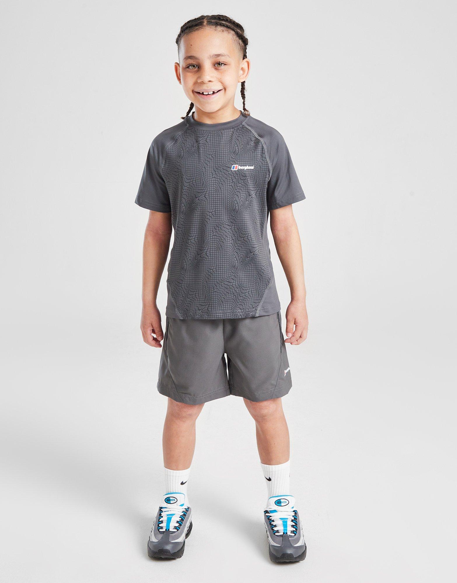 Berghaus All Over Print Grid T-Shirt/Shorts Set Children