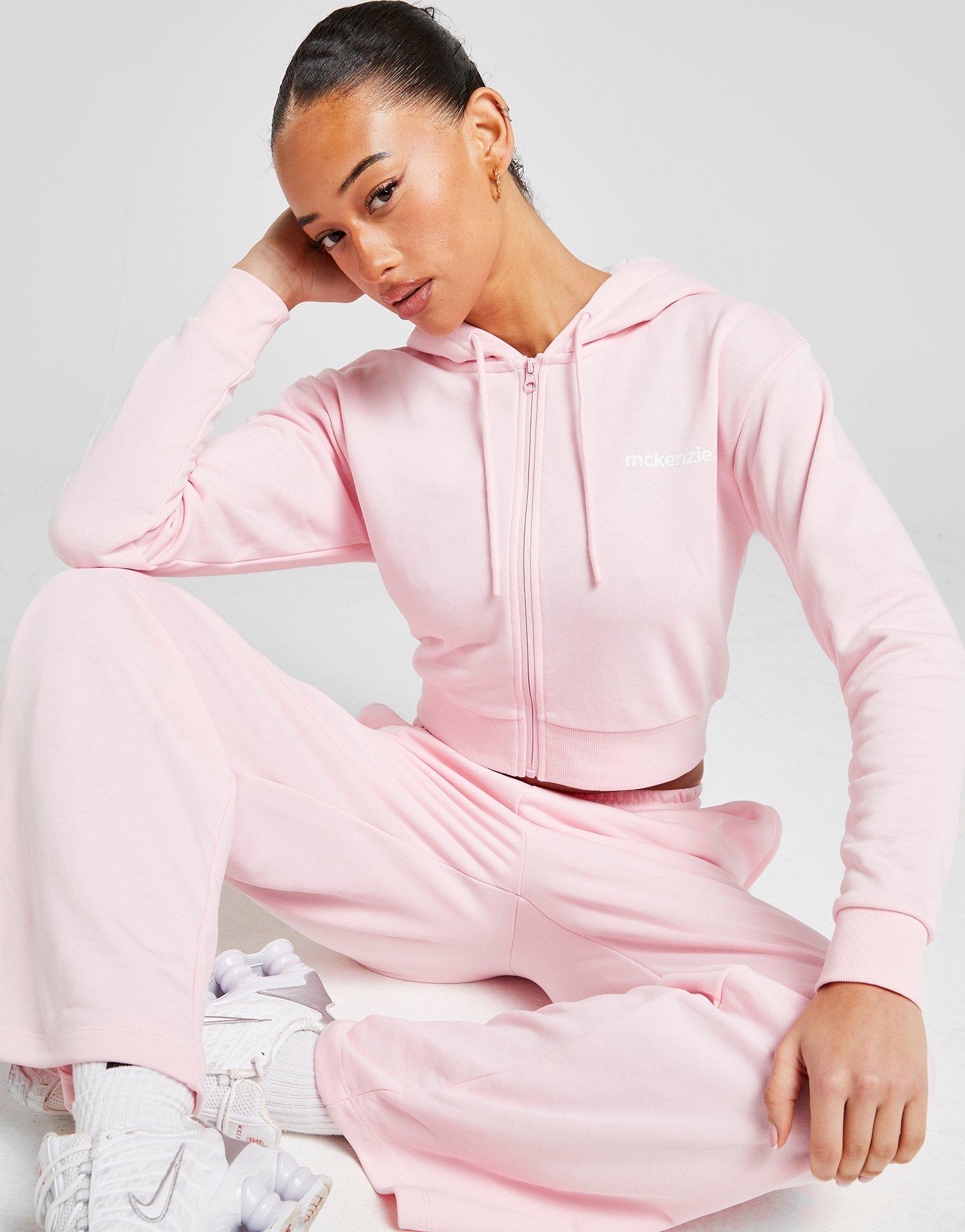 Pink McKenzie French Terry Crop Full Zip Hoodie - JD Sports Global