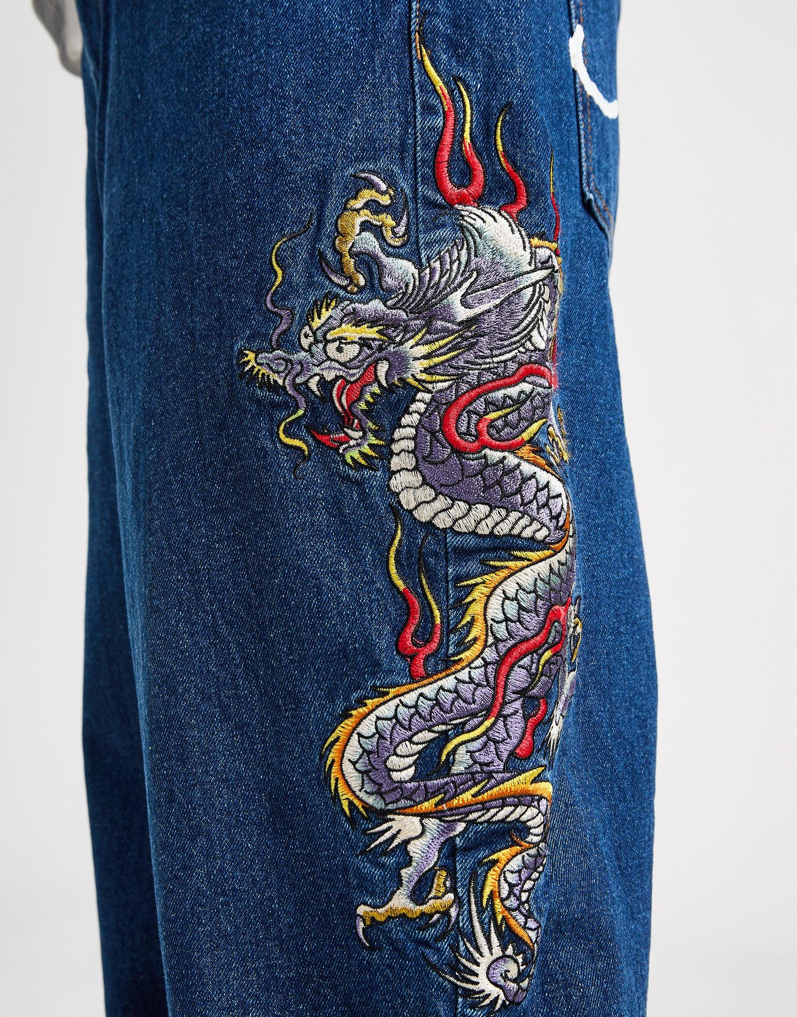 Blue Ed Hardy Dragon Baggy Jeans - JD Sports Global