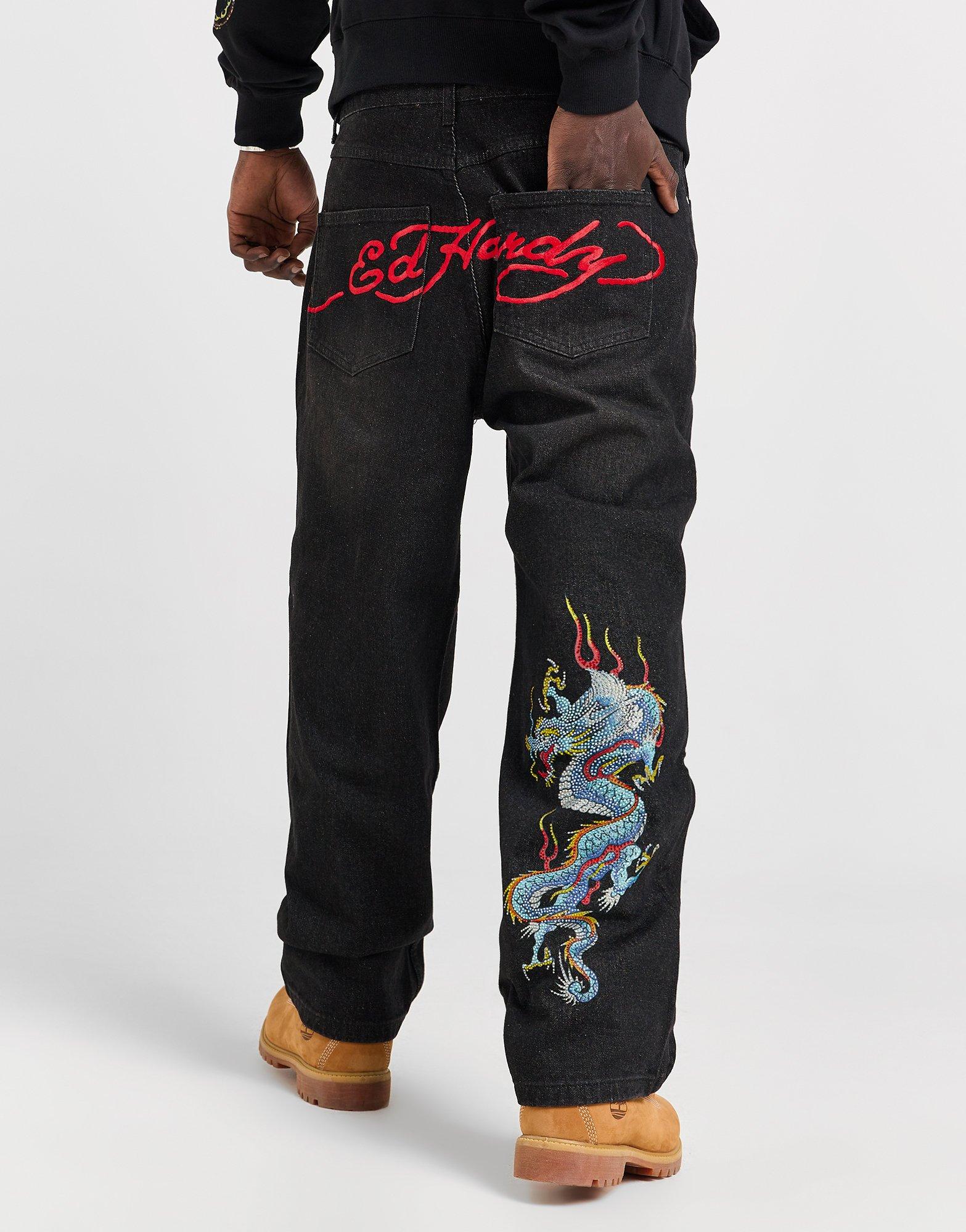 Ed Hardy Dragon Diamante Jeans