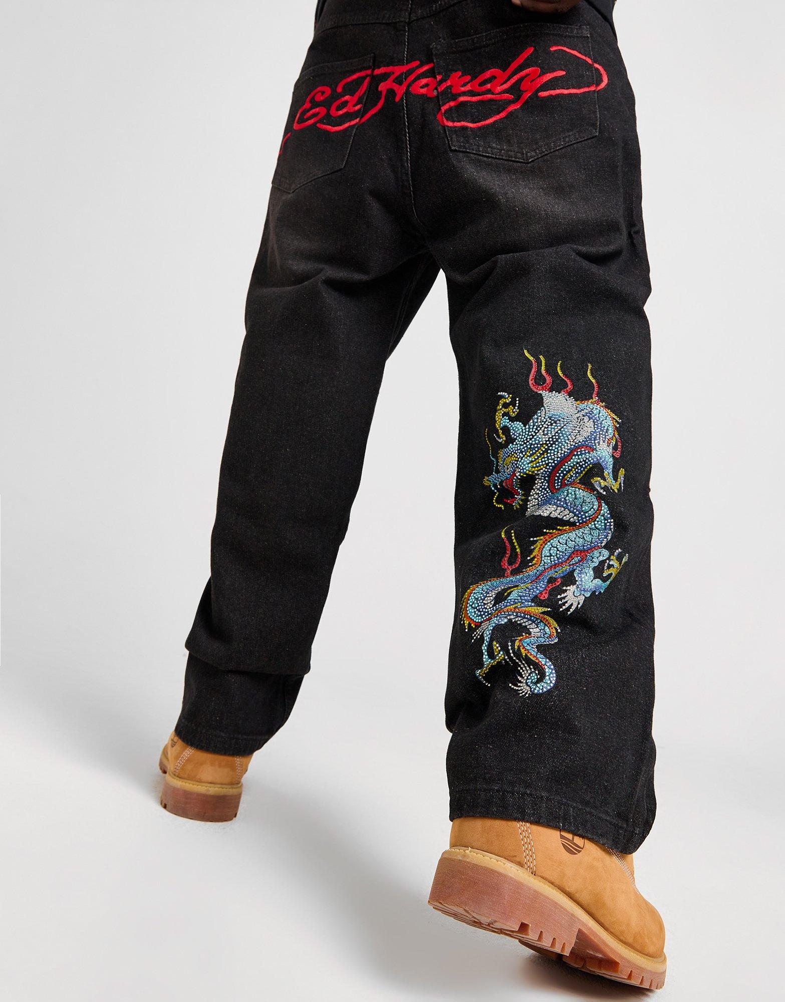 Ed Hardy Dragon Diamante Jeans