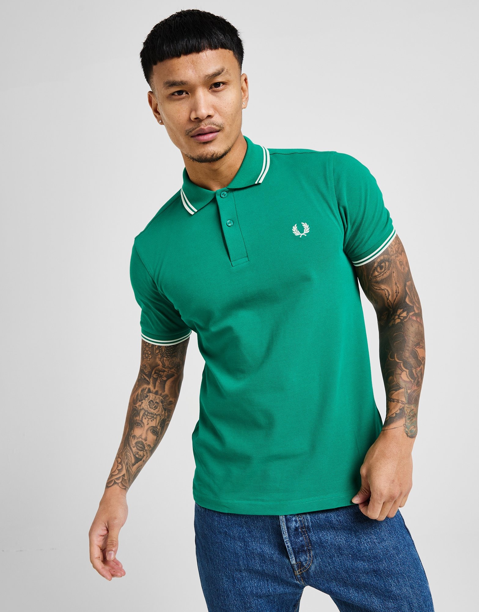 Green Fred Perry Twin Tipped Polo Shirt | JD Sports UK