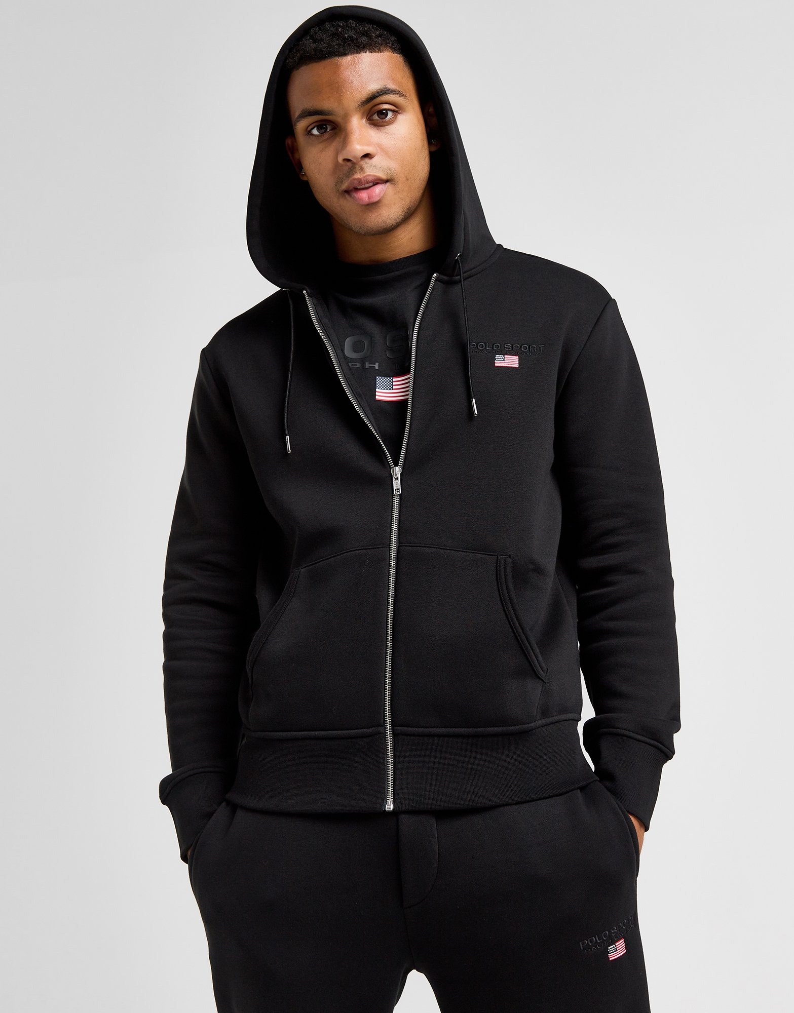 Black Polo Sport Small Logo Full Zip Hoodie JD Sports UK