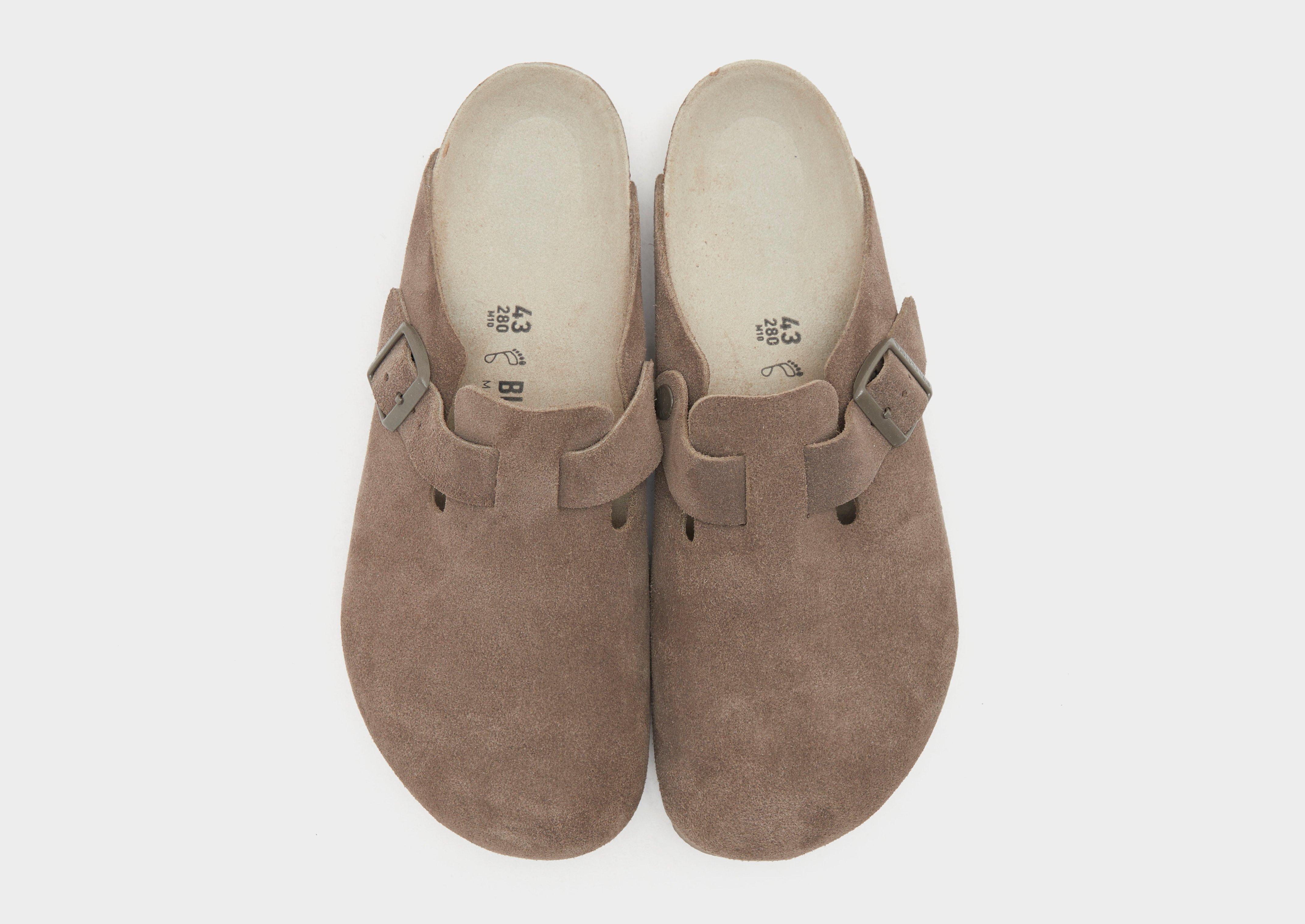 靴 Birkenstock Boston Birkenstock Boston Soft Footbed Suede Leather Faded Khaki