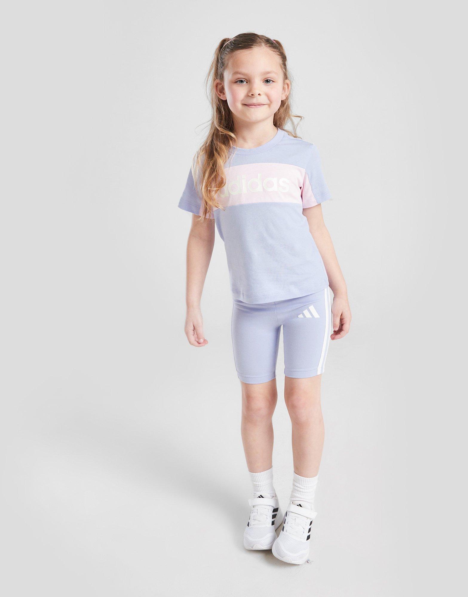 adidas Girls' Linear T-shirt/shorts Set Children