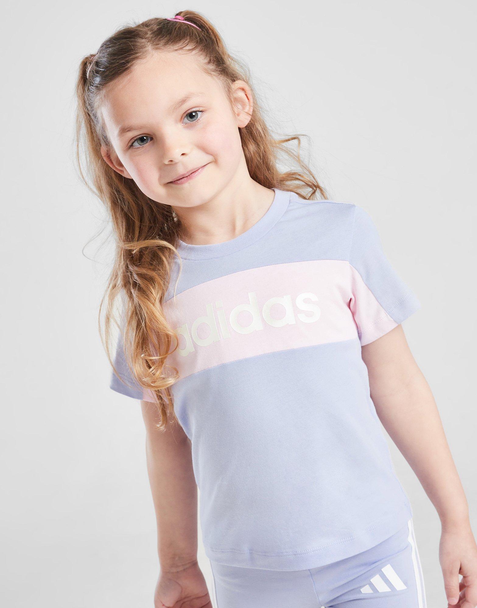 adidas Girls' Linear T-shirt/shorts Set Children