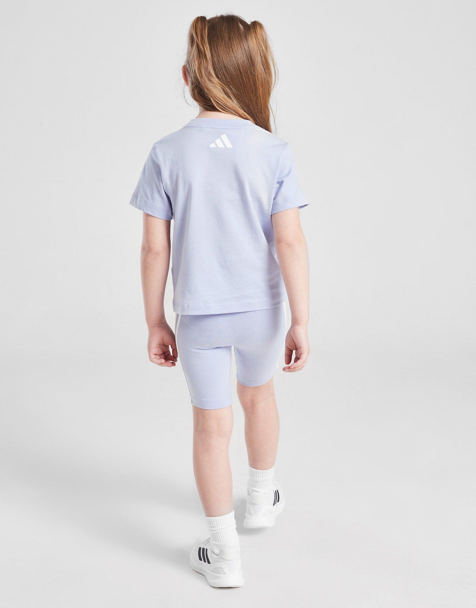 adidas Girls' Linear T-shirt/shorts Set Children