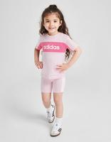 adidas Girls' Linear Maglia/Pantaloncino Set Infante