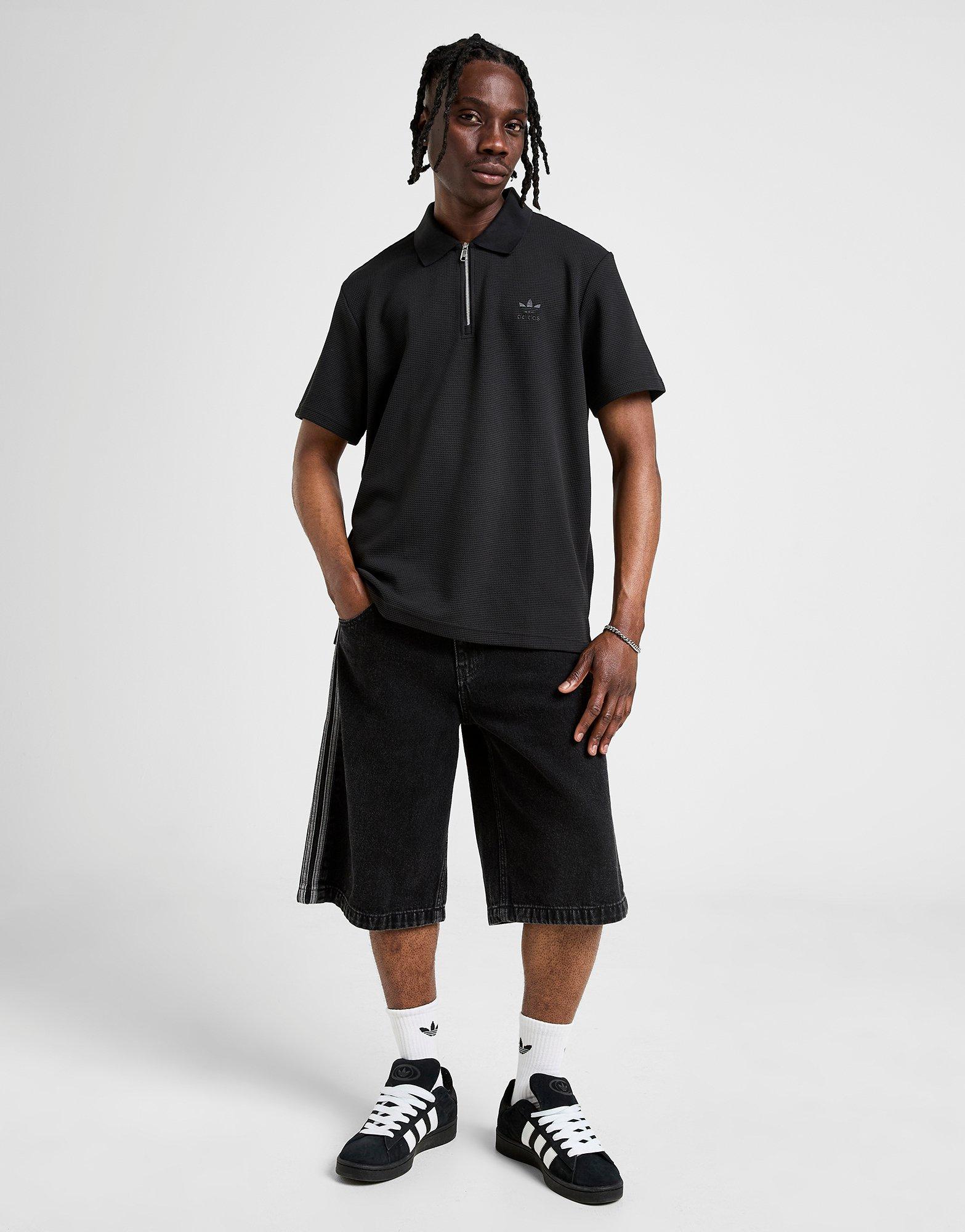 【adidas】Waffle Polo T-shirt ＆ Shorts Set Black adidas Originals Waffle Polo Shirt - JD Sports Global