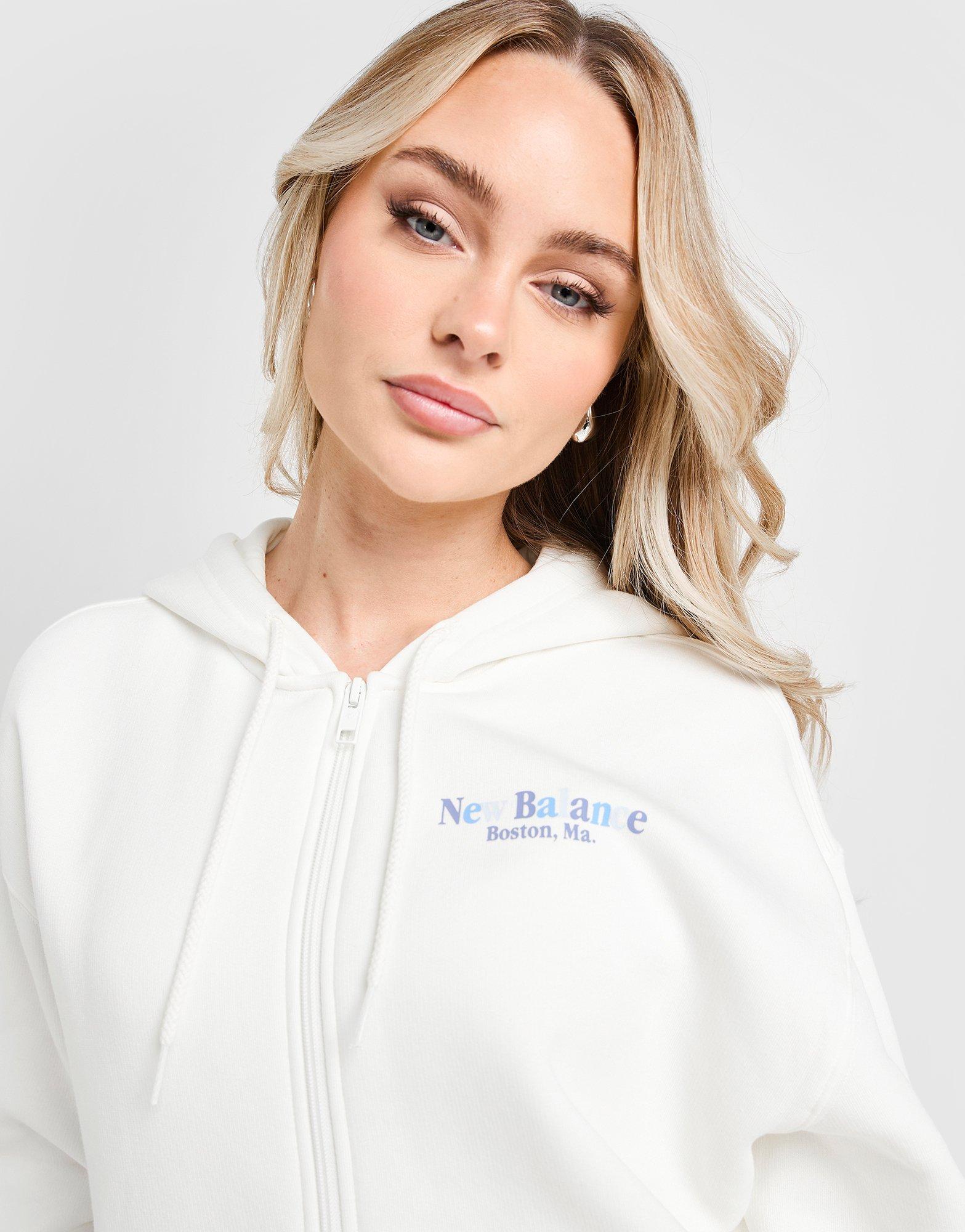 White New Balance Tones Full Zip Boyfriend Hoodie JD Sports Global
