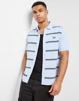 Fred Perry Horizonal Stripe Button Pique Polo Maglia