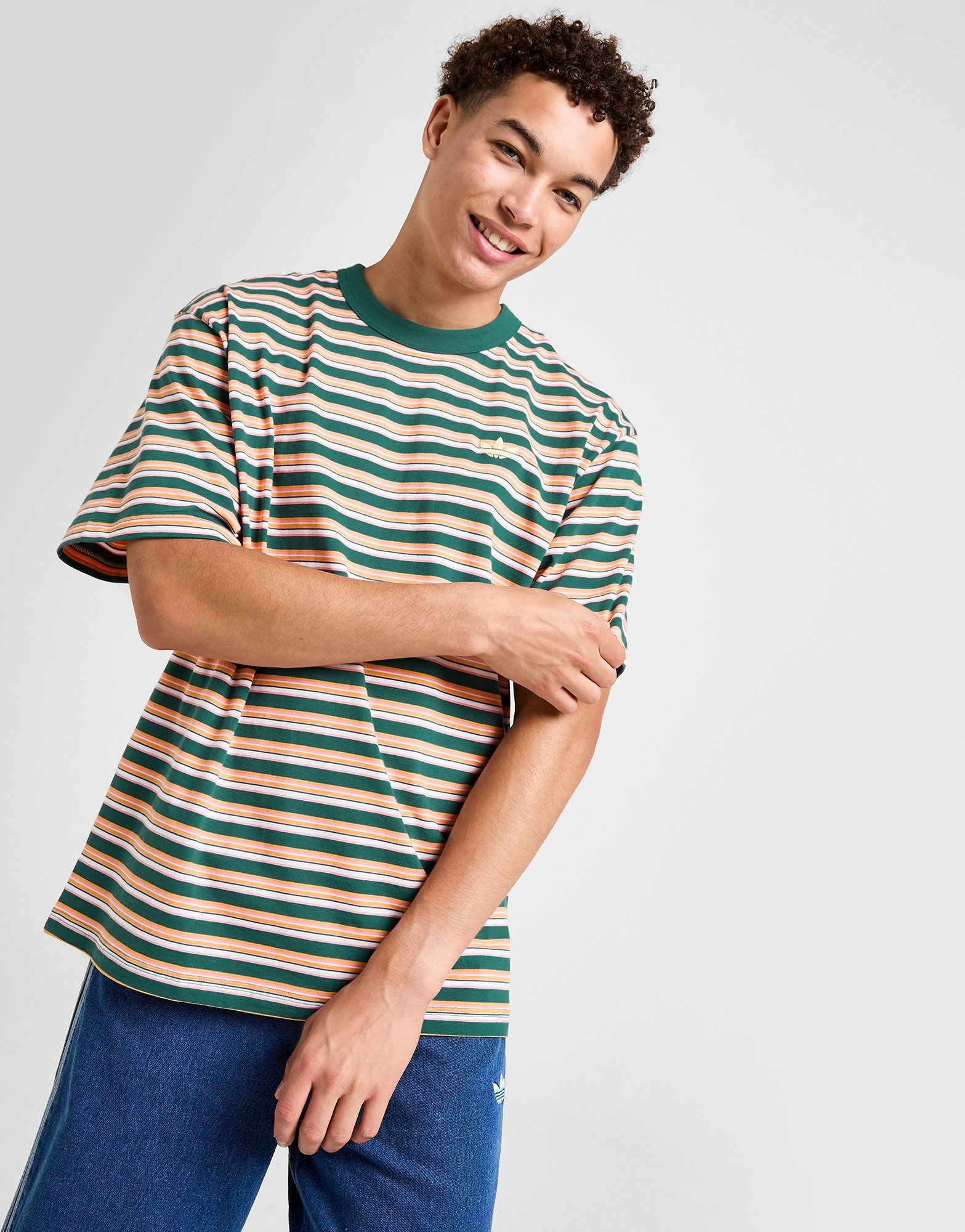 Green adidas Originals Stripe T-Shirt | JD Sports UK