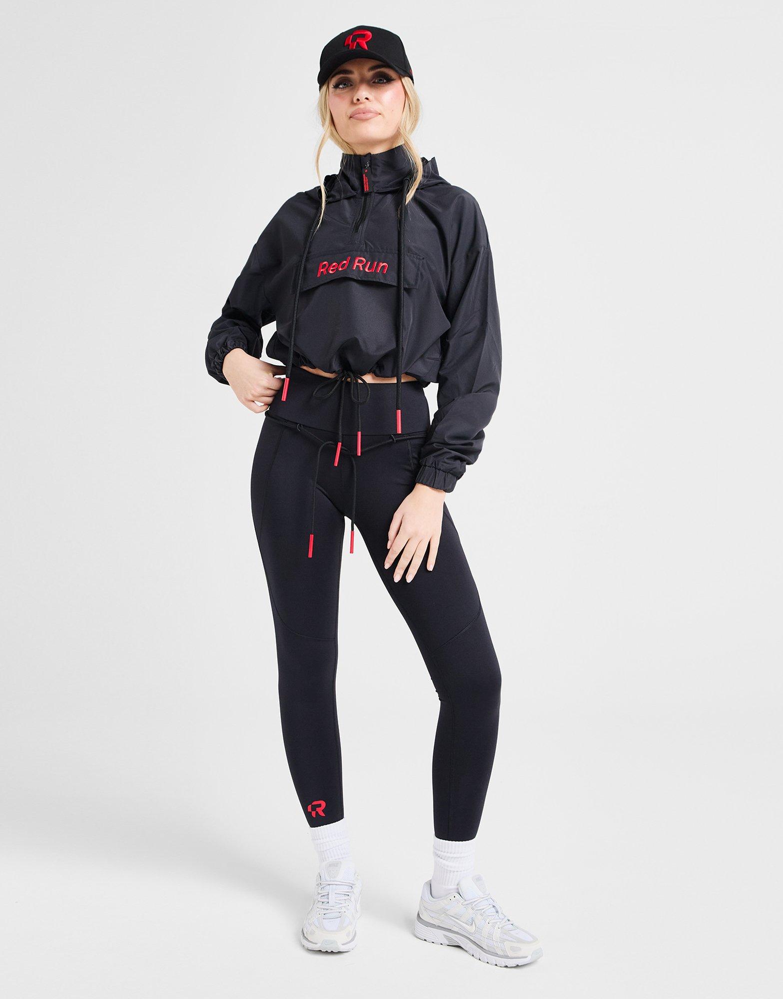Black Red Run Activewear Inky Cropped Windbreaker - JD
