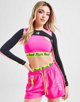 Red Run Activewear Twin Flame Cutout Long Sleeve Crop Top