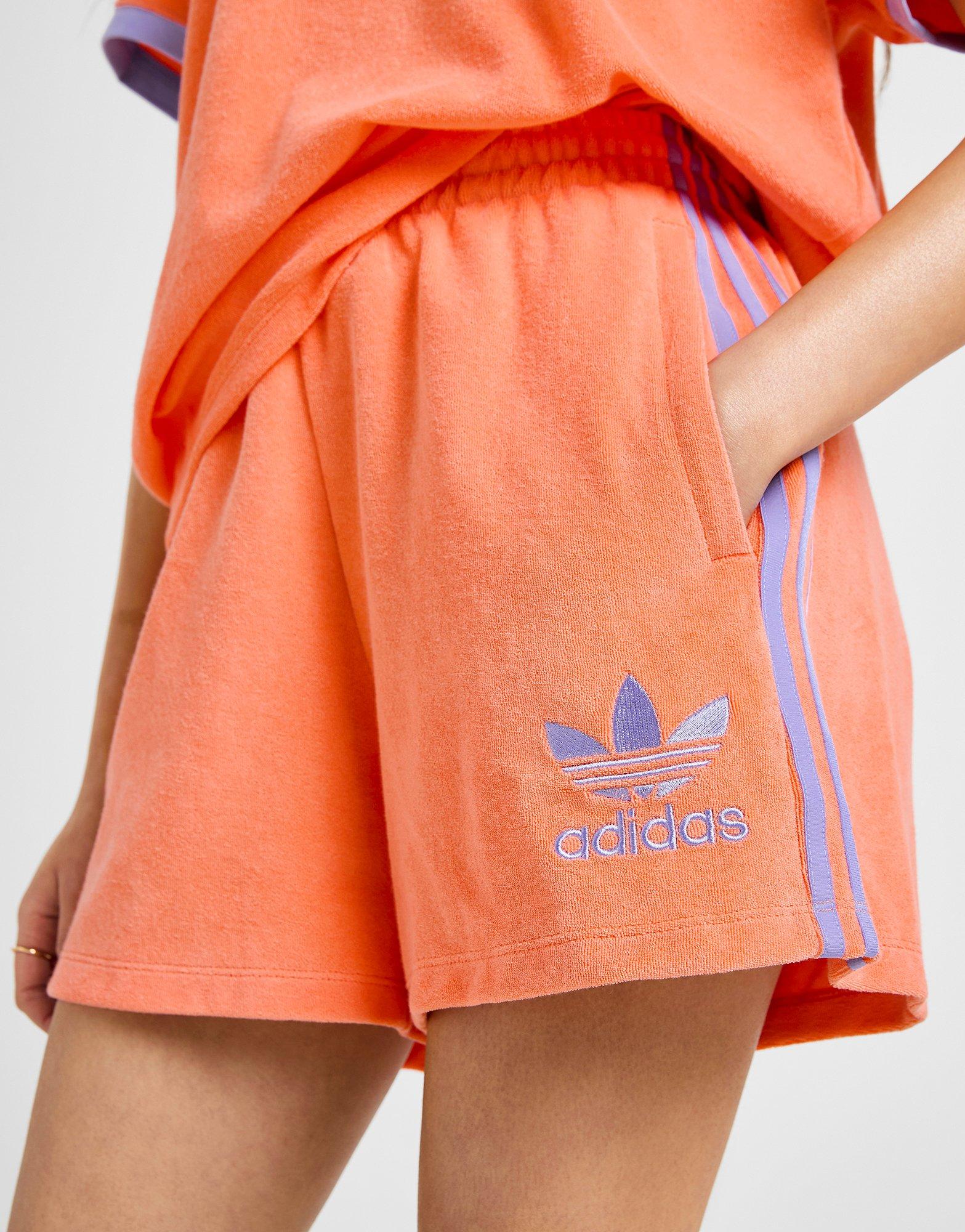 Pink adidas Originals 3-Stripes Towel Shorts - JD Sports Global