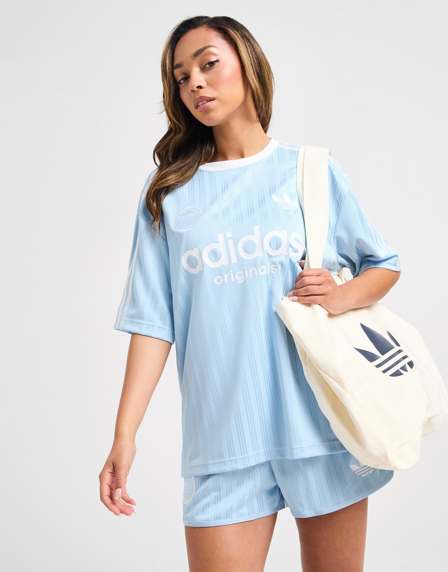 送料無料◆2025新品  Blue adidas Sports JD - T-Shirt Oversized Football Originals トップス
