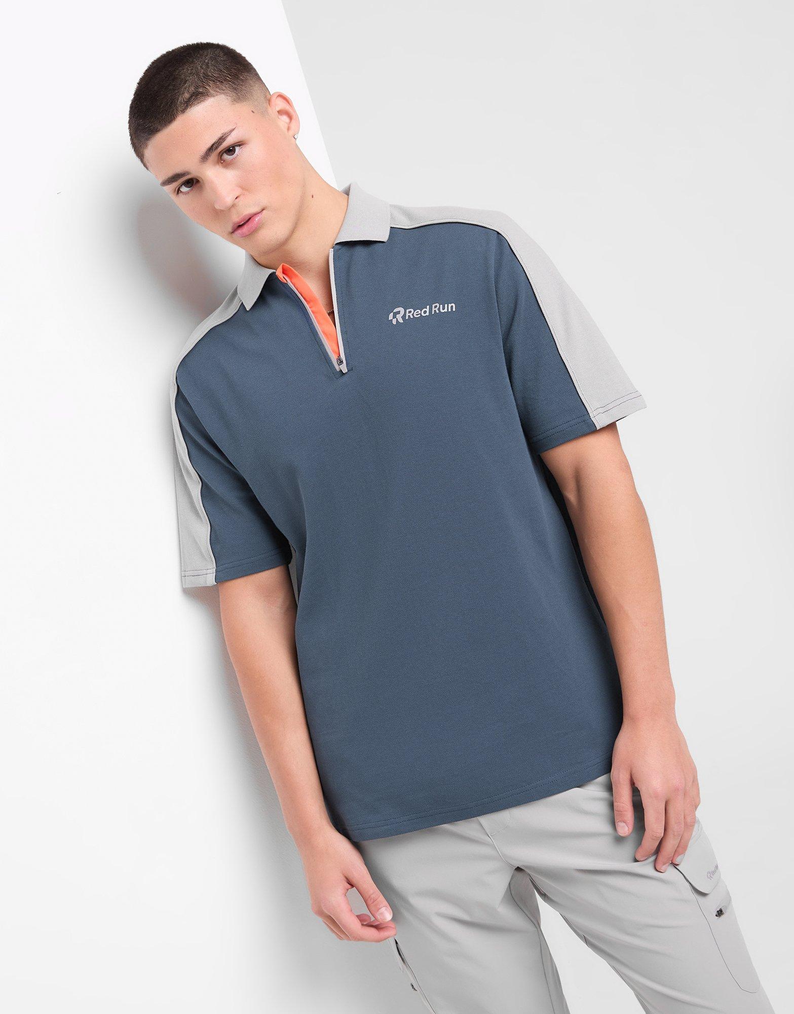 Red Run Activewear Zip Polo Maglia