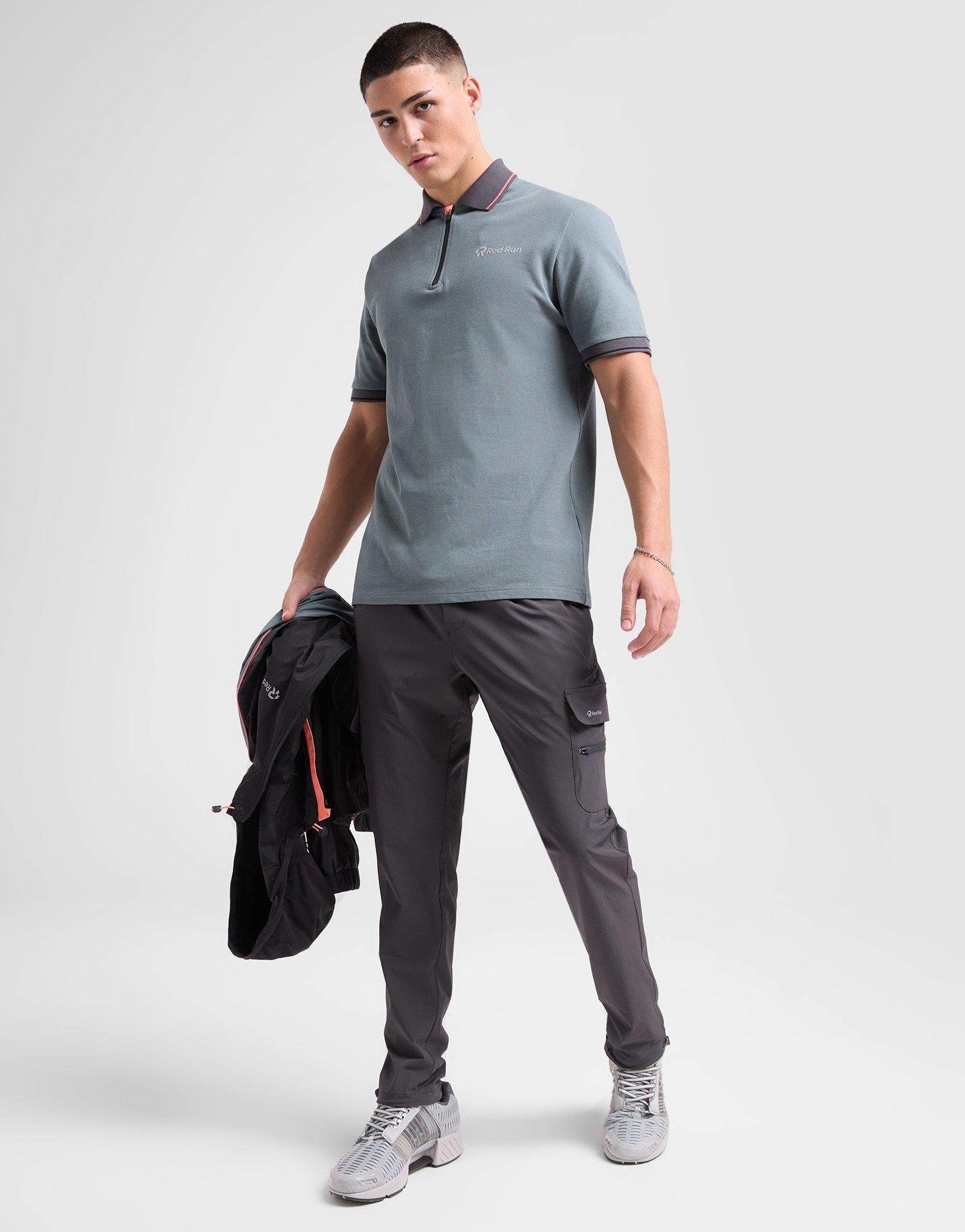 Red Run Activewear Zip Polo Maglia