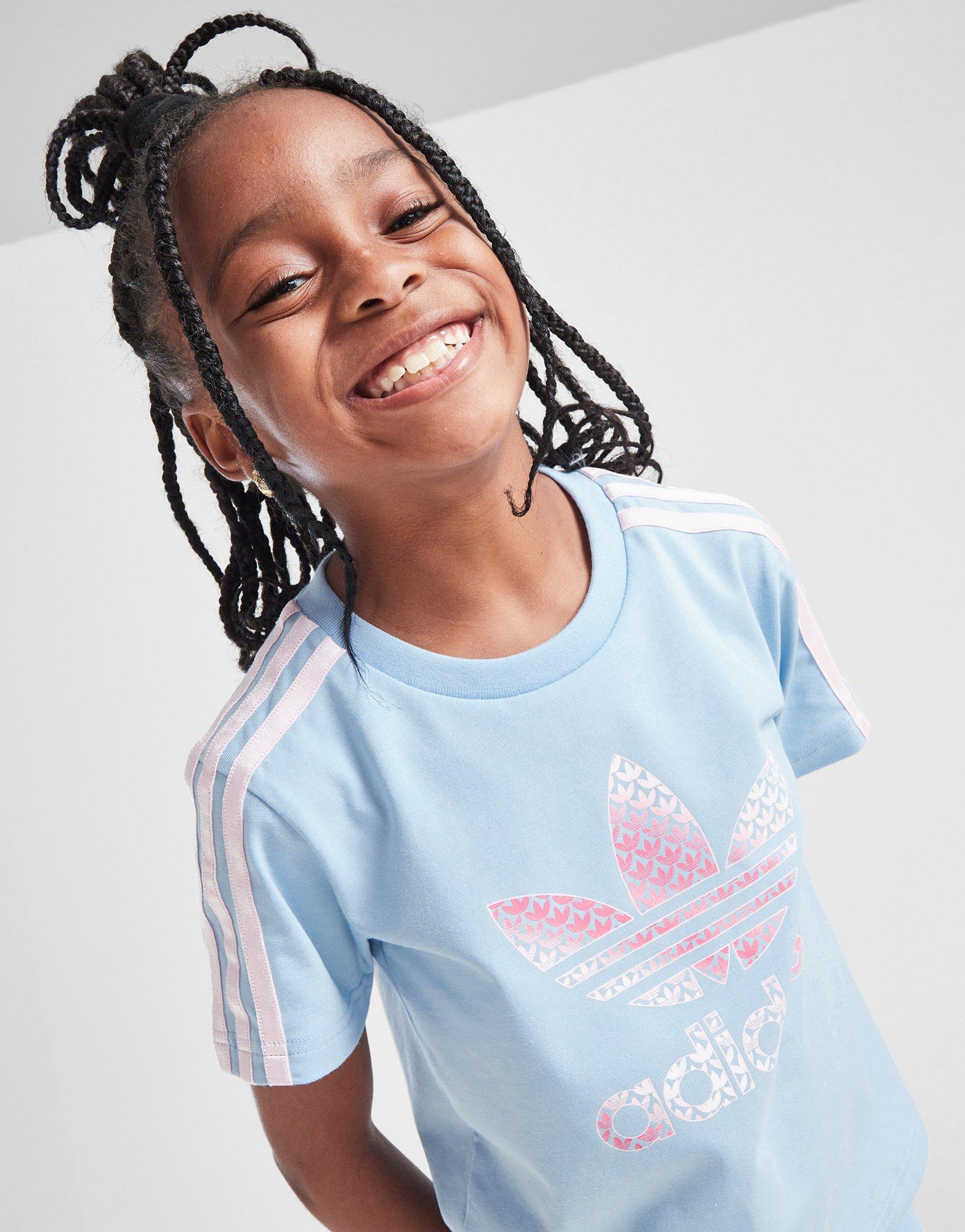 adidas Originals Trefoil All Over Print T-Shirt/Shorts Set Kleinkinder