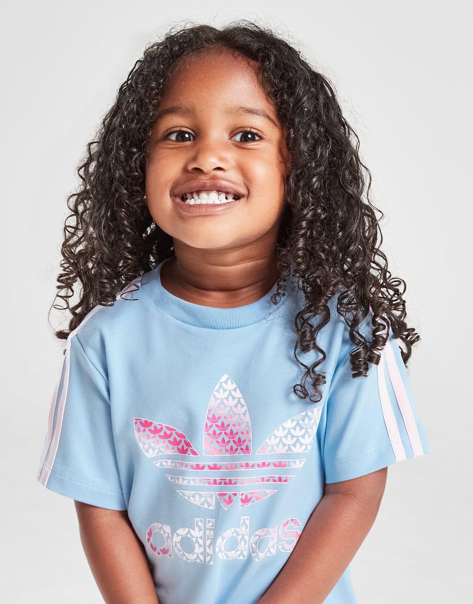 adidas Originals Girls' Trefoil Print T-Shirt/Shorts Set Infant