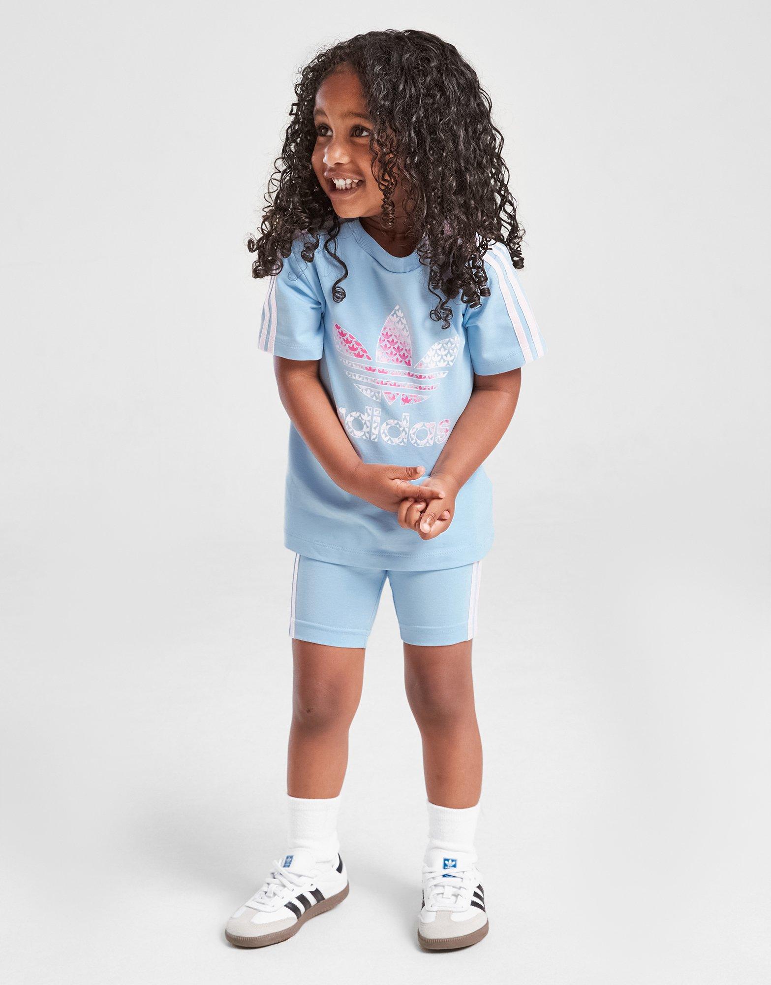 adidas Originals Girls' Trefoil Print T-Shirt/Shorts Set Infant