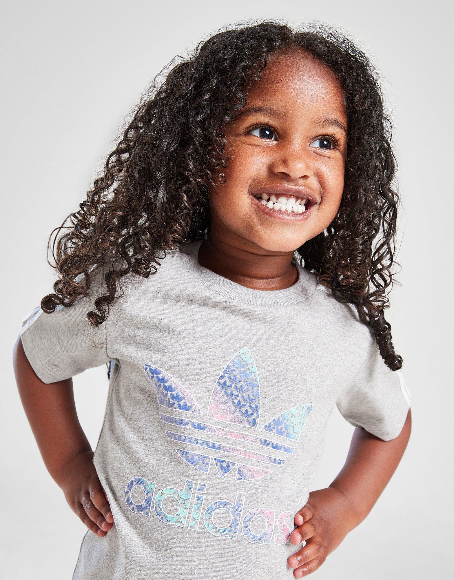 adidas Originals Girls' Trefoil Print T-Shirt/Shorts Set Infant