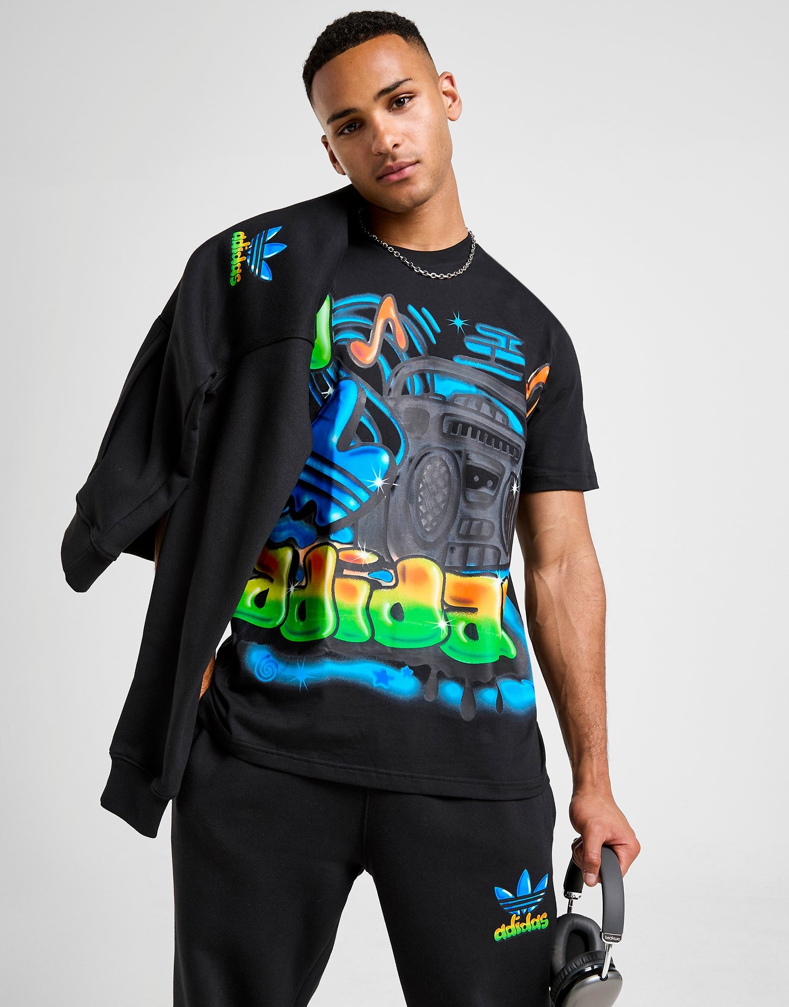Black adidas Originals Boombox T-Shirt | JD Sports UK
