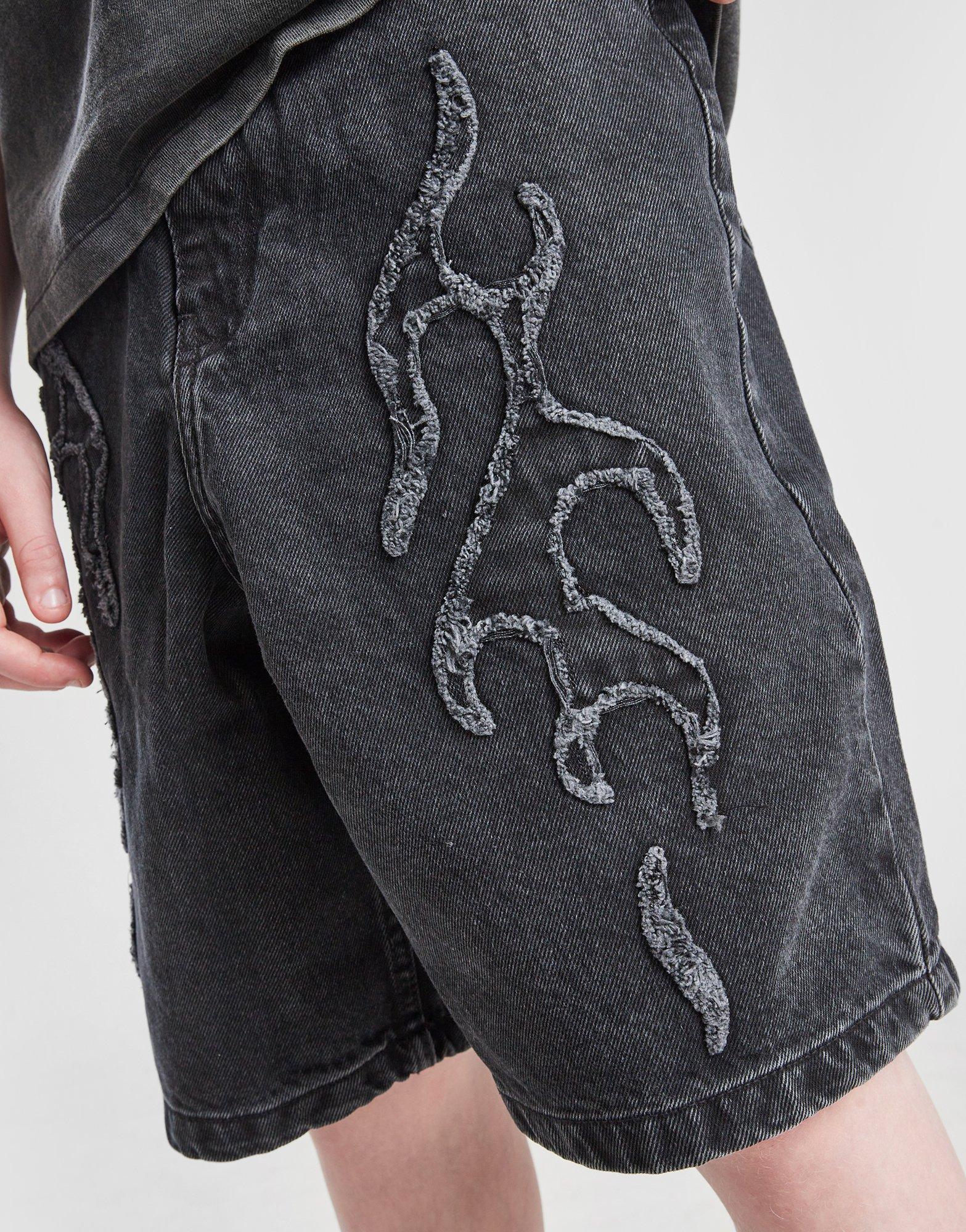 Supply & Demand Flame Denim Shorts Junior