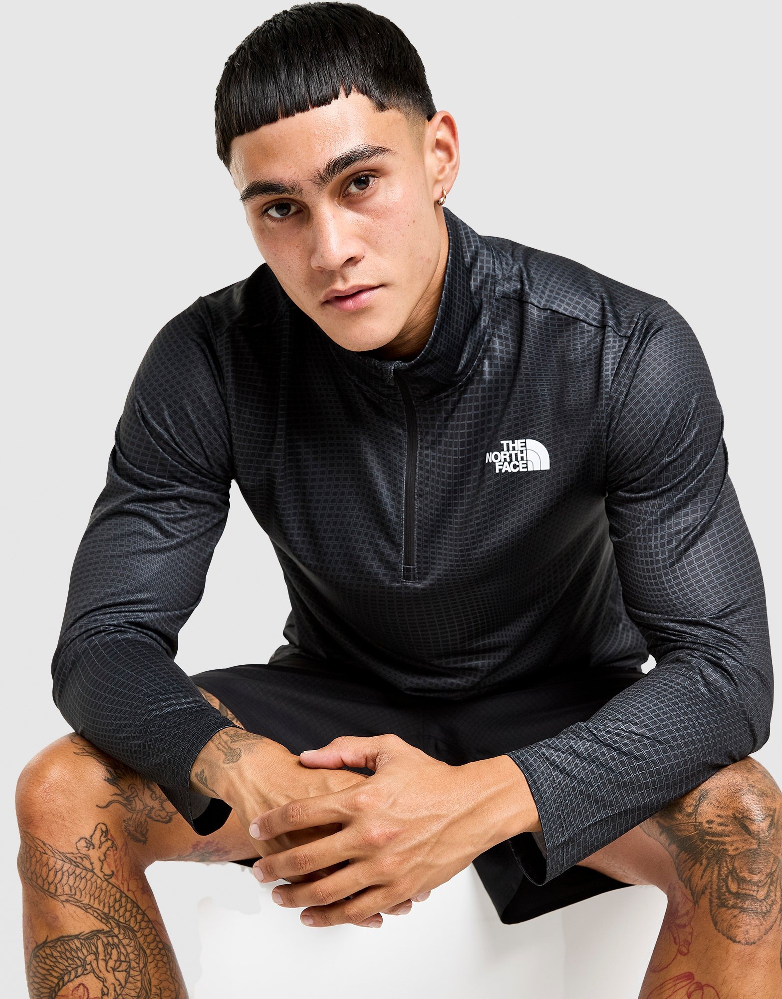 Black The North Face 24/7 1/4 Zip Grid Top | JD Sports UK