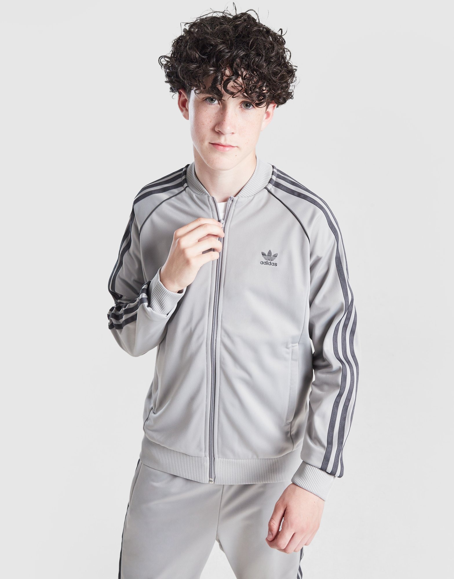 Grey adidas Originals SST Track Top Junior - JD Sports Global