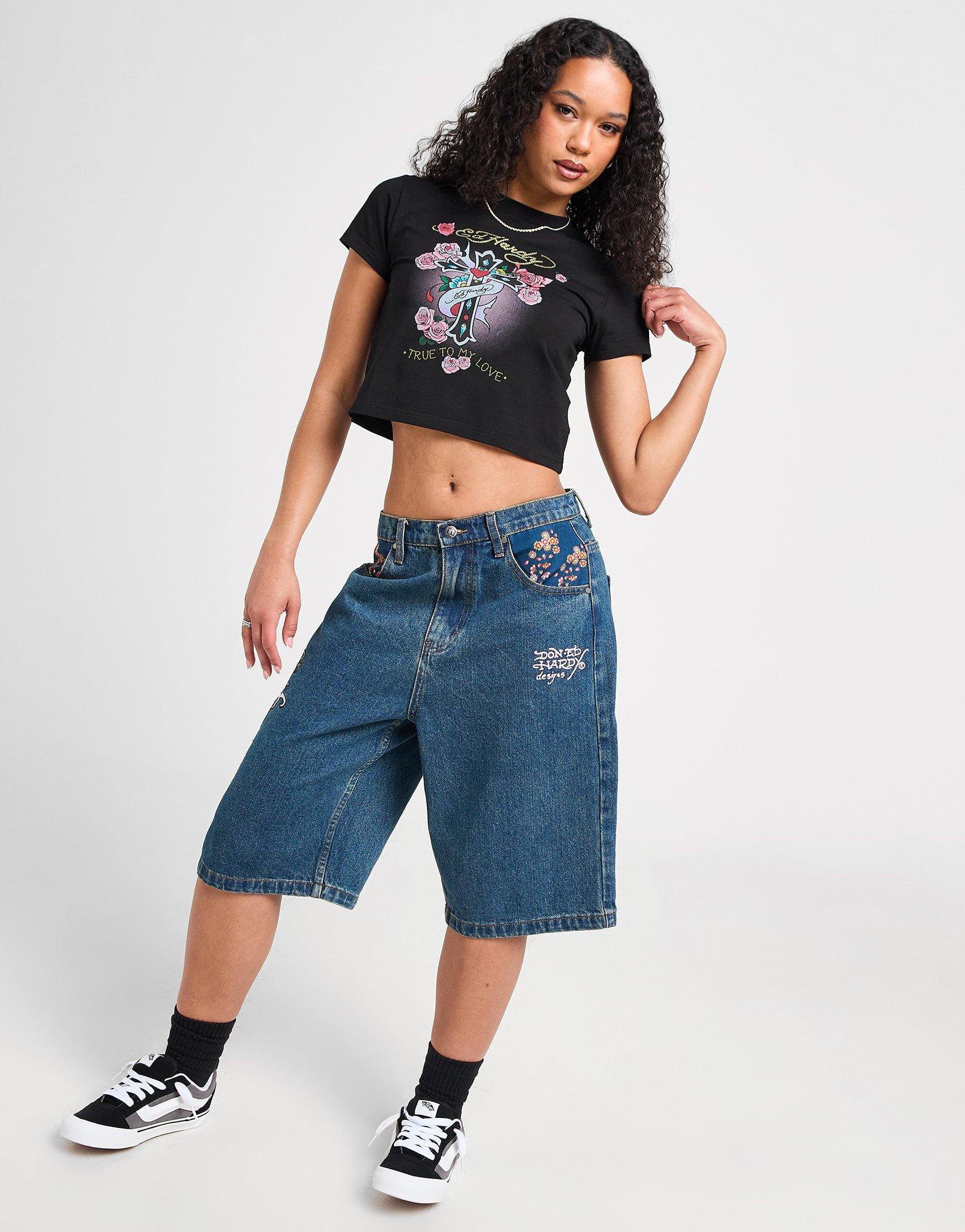 特価/完売前に【Ed Hardy】Cross Diamante Baby Tシャツ 2色 Black Ed Hardy Cross Diamante Baby T-Shirt - JD Sports Global