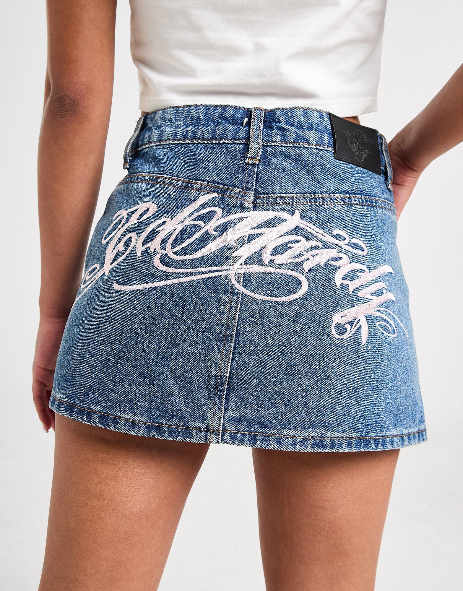 Blue Ed Hardy Cross Denim Mini Skirt - JD Sports Global